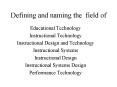 Defining and naming the field of