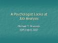 A Psychologist Looks at Job Analysis