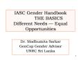 IASC Gender Handbook THE BASICS Different Needs Equal Opportunities