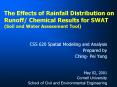The Effects of Rainfall Distribution on Runoff Chemical Results for SWAT Soil and Water Assessment T