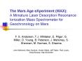 The Mars Age eXperiment MAX: A Miniature Laser Desorption Resonance Ionization Mass Spectrometer for