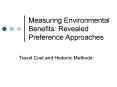 Measuring Environmental Benefits: Revealed Preference Approaches