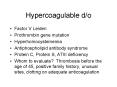 Hypercoagulable do
