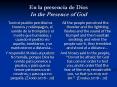 En la presencia de Dios In the Presence of God