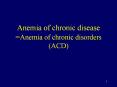Anemia of chronic disease Anemia of chronic disorders ACD