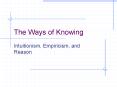 The Ways of Knowing