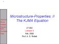 MicrostructureProperties: II The KJMA Equation