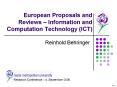 European Proposals and Reviews Information and Computation Technology ICT