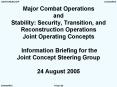 Major Combat Operations and Stability: Security, Transition, and Reconstruction Operations Joint Ope