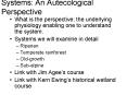 Systems: An Autecological Perspective