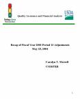 Quality Assurance and Financial Analysis