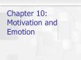 Chapter 10: Motivation and Emotion