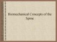 Biomechanical Concepts of the Spine