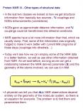 Protein NMR III Other types of structural data
