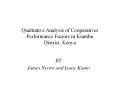 Qualitative Analysis of Cooperatives Performance Factors in Kiambu District, Kenya