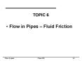 Flow in Pipes Fluid Friction