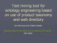 Text mining tool for ontology engineering based on use of product taxonomy and web directory