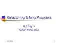 Refactoring Erlang Programs