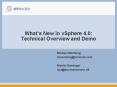Whats New in vSphere 4'0: Technical Overview and Demo