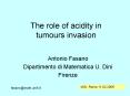 The role of acidity in tumours invasion