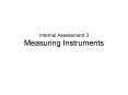 Internal Assessment 3 Measuring Instruments