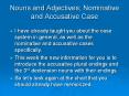 Nouns and Adjectives; Nominative and Accusative Case