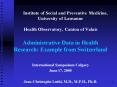 Institute of Social and Preventive Medicine, University of Lausanne Health Observatory, Canton of Va