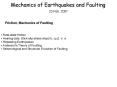 Mechanics of Earthquakes and Faulting