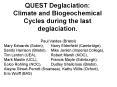 QUEST Deglaciation: Climate and Biogeochemical Cycles during the last deglaciation.