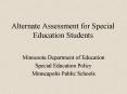 Alternate Assessment for Special Education Students