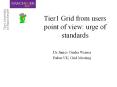 Tier1 Grid from users point of view: urge of standards