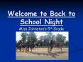 Welcome to Back to School Night