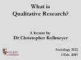 What is Qualitative Research?