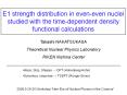 E1 strength distribution in eveneven nuclei studied with the timedependent density functional calcul