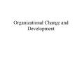 Organizational Change and Development