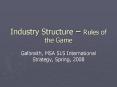 Industry Structure Rules of the Game