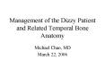 Management of the Dizzy Patient and Related Temporal Bone Anatomy