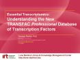 Essential Transcriptomics: Understanding the New TRANSFAC Professional Database of Transcription Fac