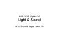 AQA GCSE Physics 32 Light