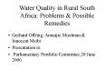 Water Quality in Rural South Africa: Problems