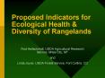 Proposed Indicators for Ecological Health