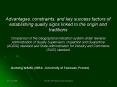 Advantages, constraints, and key success factors of establishing quality signs linked to the origin