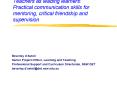 Teachers as leading learners: Practical communication skills for mentoring, critical friendship and supervision
