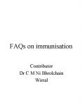 FAQs on immunisation