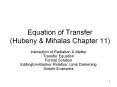 Equation of Transfer Mihalas Chapter 2