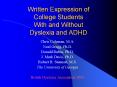 Written Expression of College Students With and Without Dyslexia and ADHD