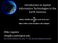 Introduction to Spatial Information Technologies in the Earth Sciences