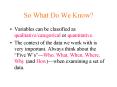 So What Do We Know?