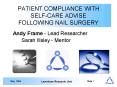 PATIENT COMPLIANCE WITH SELFCARE ADVISE FOLLOWING NAIL SURGERY
