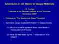 Adventures in the Theory of Glassy Materials J.S. Langer Lectures at the Lewiner Institute at the Technion November, 2007